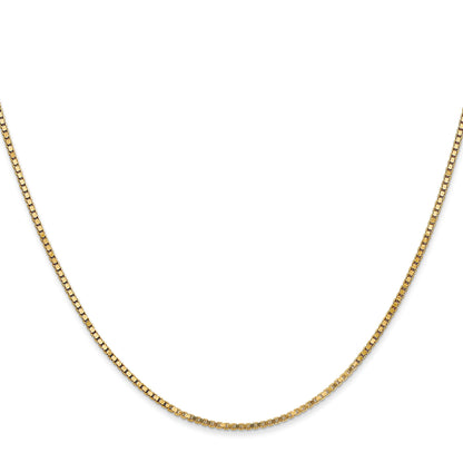 14K Yellow Gold 22 Inch 1.4mm Box With Lobster Clasp Chain Necklace