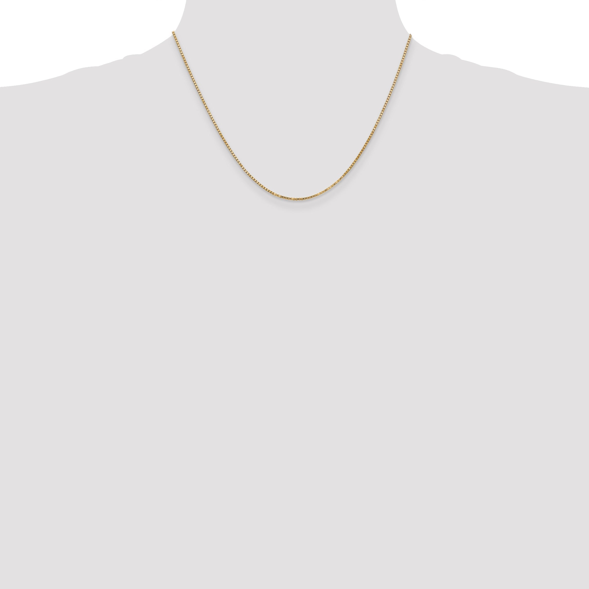 14K Yellow Gold 18 Inch 1.4mm Box With Lobster Clasp Chain Necklace