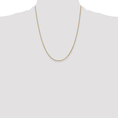 14K Yellow Gold 22 Inch 1.4mm Box With Lobster Clasp Chain Necklace