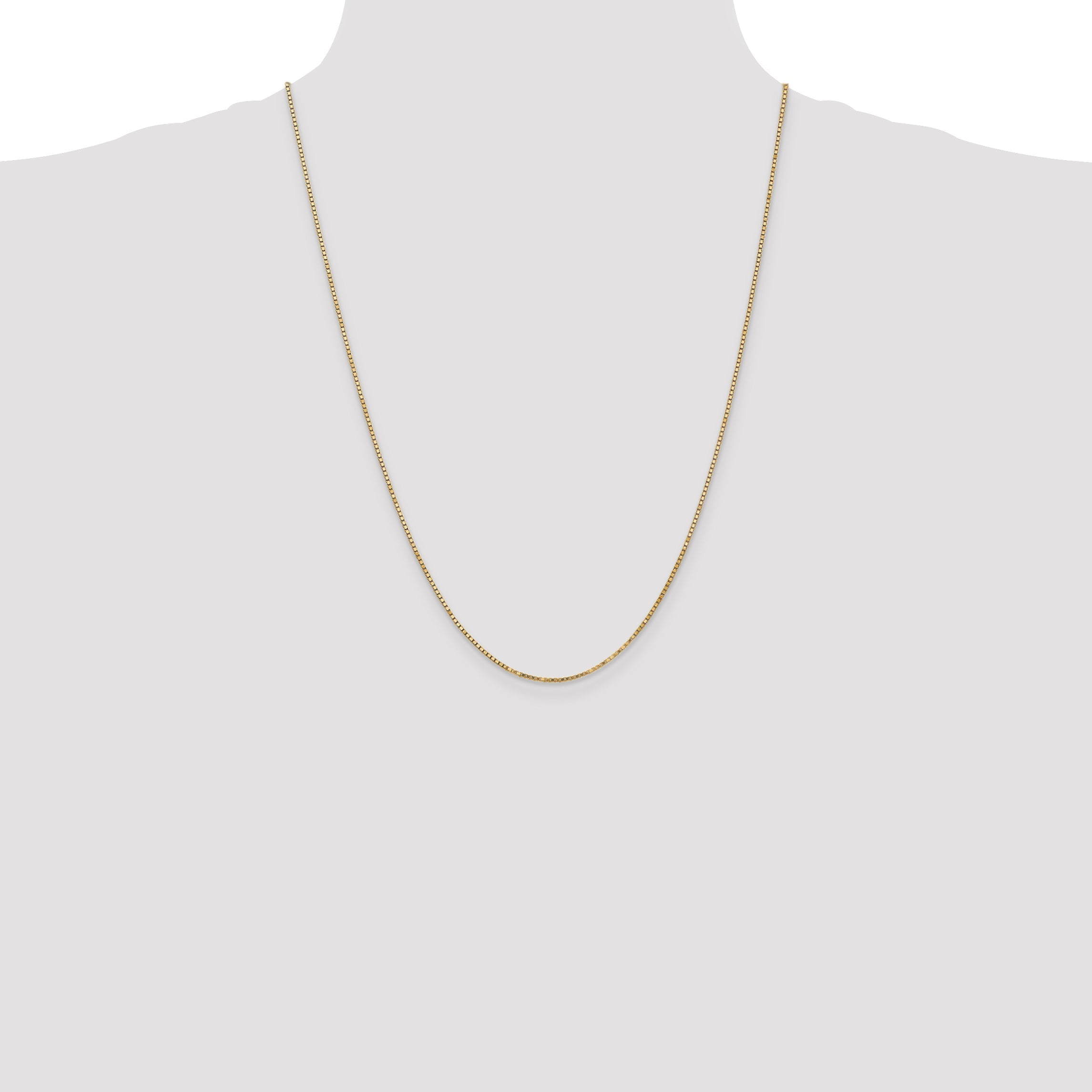 14K Yellow Gold 24 Inch 1.4mm Box With Lobster Clasp Chain Necklace