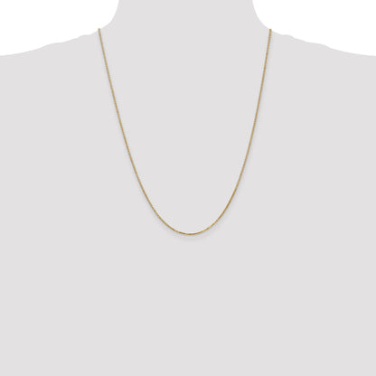 14K Yellow Gold 24 Inch 1.4mm Box With Lobster Clasp Chain Necklace