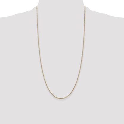 14K Yellow Gold 28 Inch 1.4mm Box With Lobster Clasp Chain Necklace