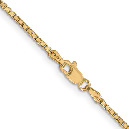 14K Yellow Gold 20 Inch 1.5mm Box With Lobster Clasp Chain Necklace