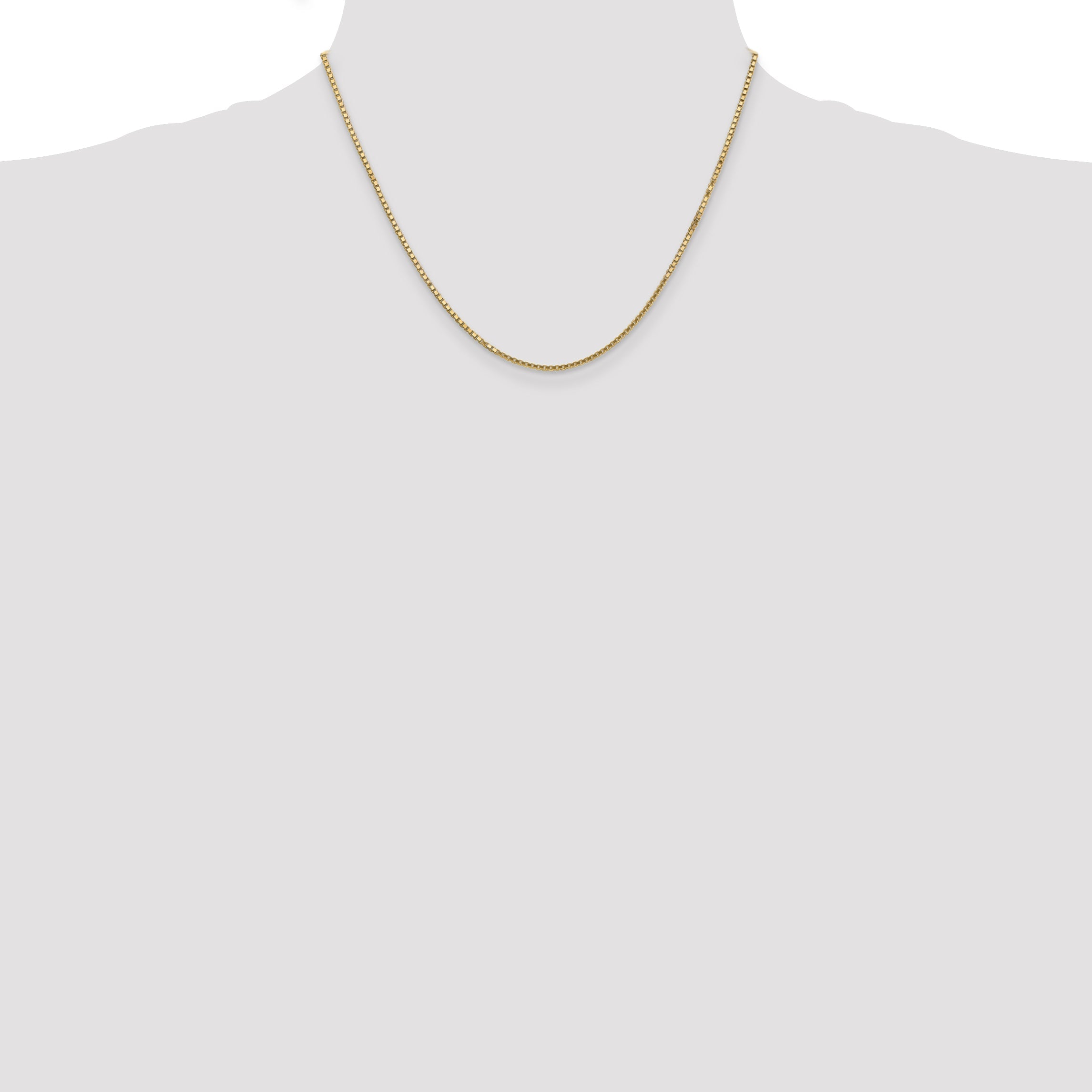 14K Yellow Gold 18 Inch 1.5mm Box With Lobster Clasp Chain Necklace