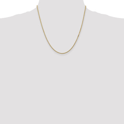 14K Yellow Gold 20 Inch 1.5mm Box With Lobster Clasp Chain Necklace