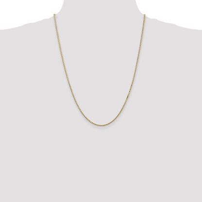 14K Yellow Gold 24 Inch 1.5mm Box With Lobster Clasp Chain Necklace