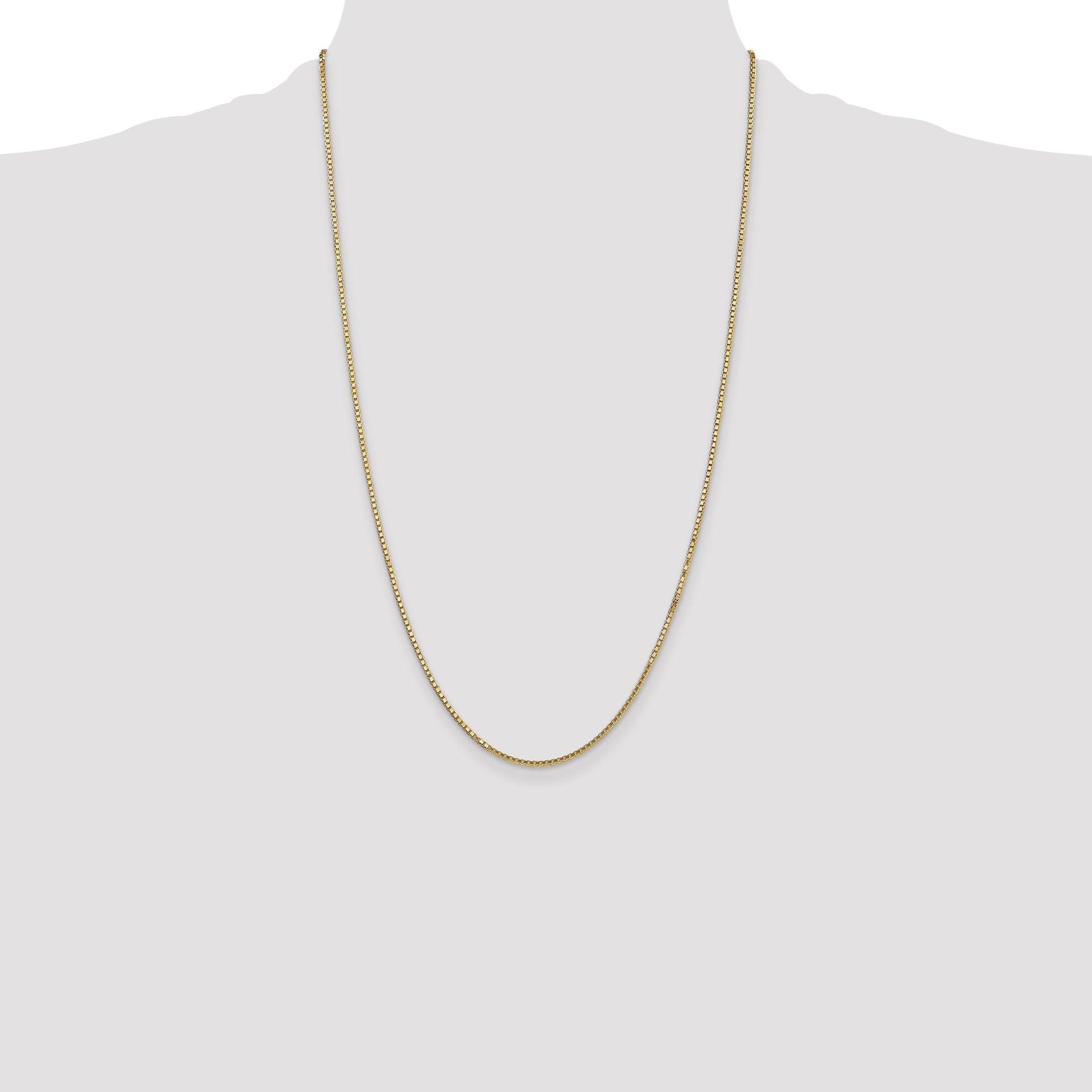 14K Yellow Gold 26 Inch 1.5mm Box With Lobster Clasp Chain Necklace
