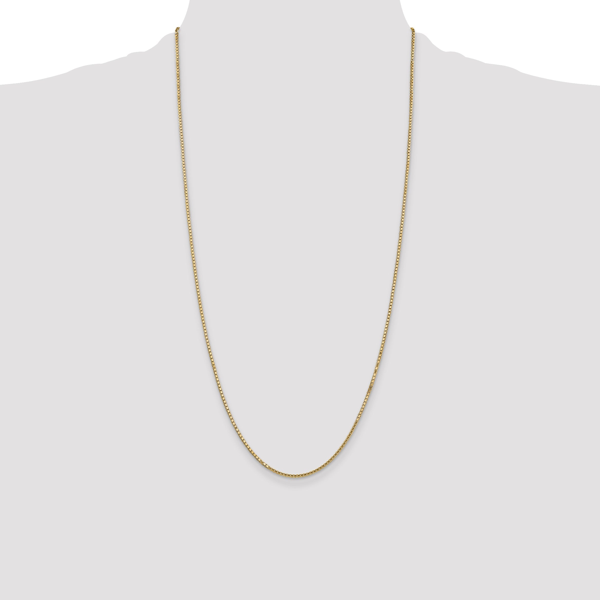 14K Yellow Gold 28 Inch 1.5mm Box With Lobster Clasp Chain Necklace