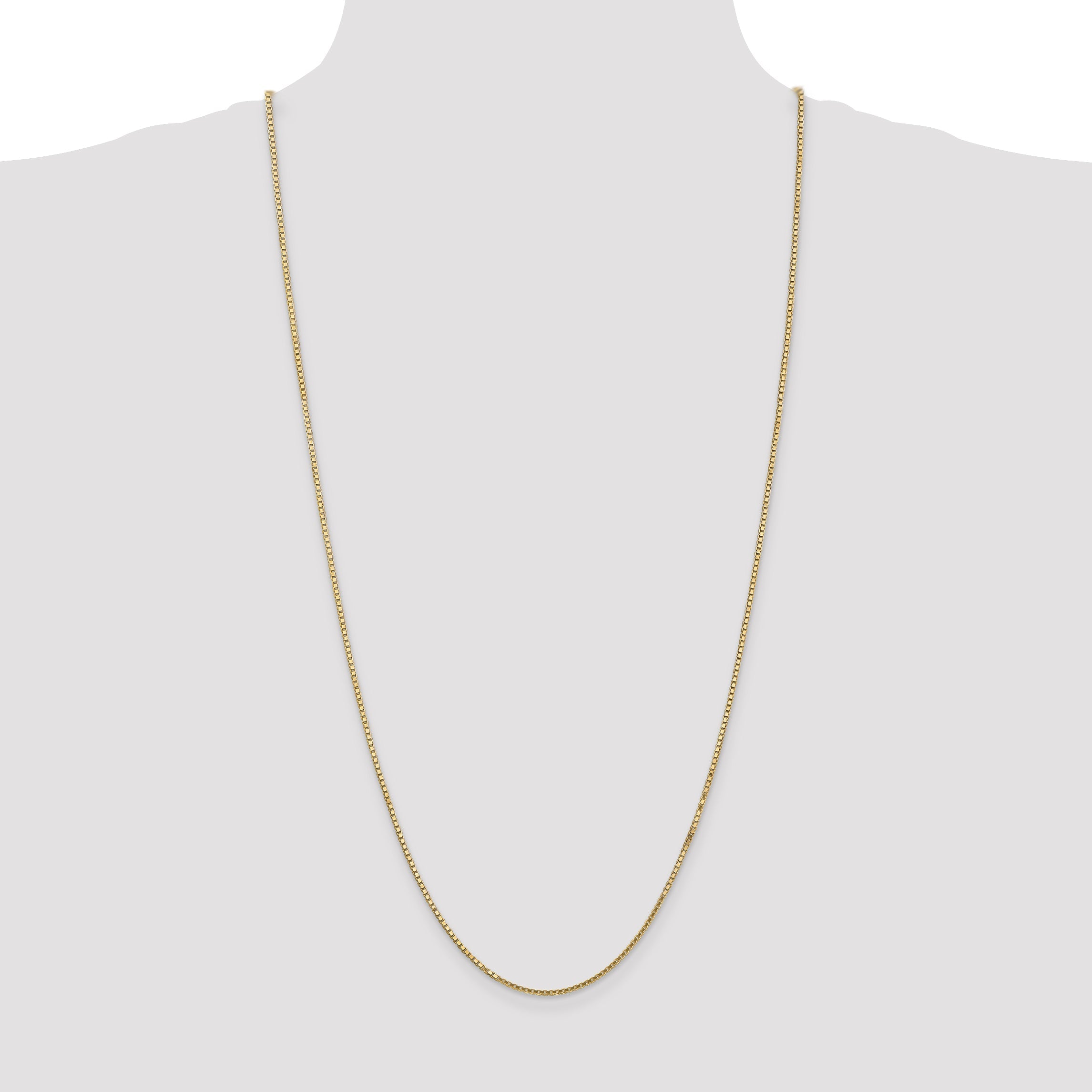 14K Yellow Gold 30 Inch 1.5mm Box With Lobster Clasp Chain Necklace