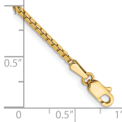 14K Yellow Gold 7 Inch 1.5mm Box With Lobster Clasp Bracelet