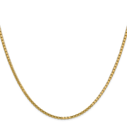 14K Yellow Gold 26 Inch 1.9mm Box With Lobster Clasp Chain Necklace