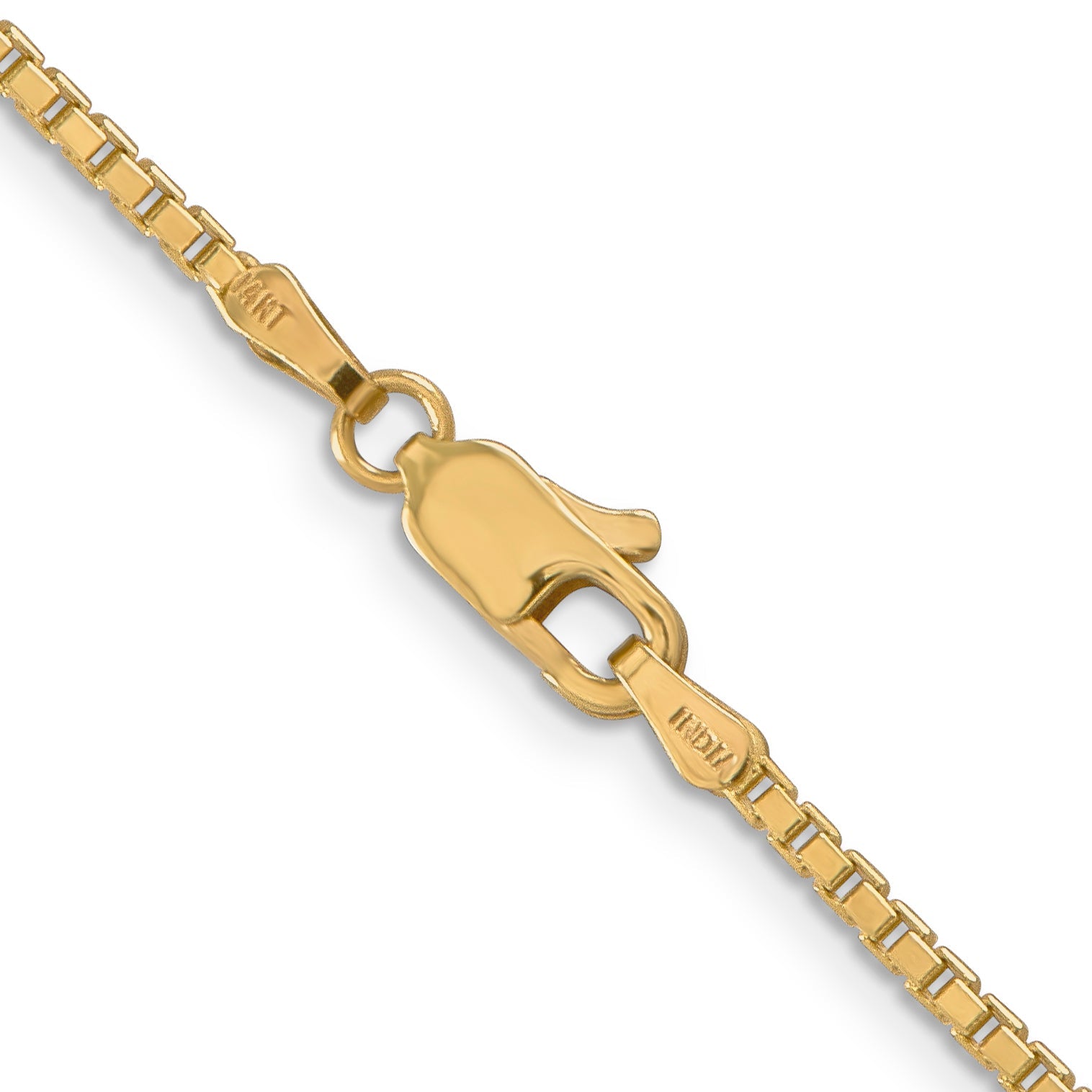 14K Yellow Gold 24 Inch 1.9mm Box With Lobster Clasp Chain Necklace