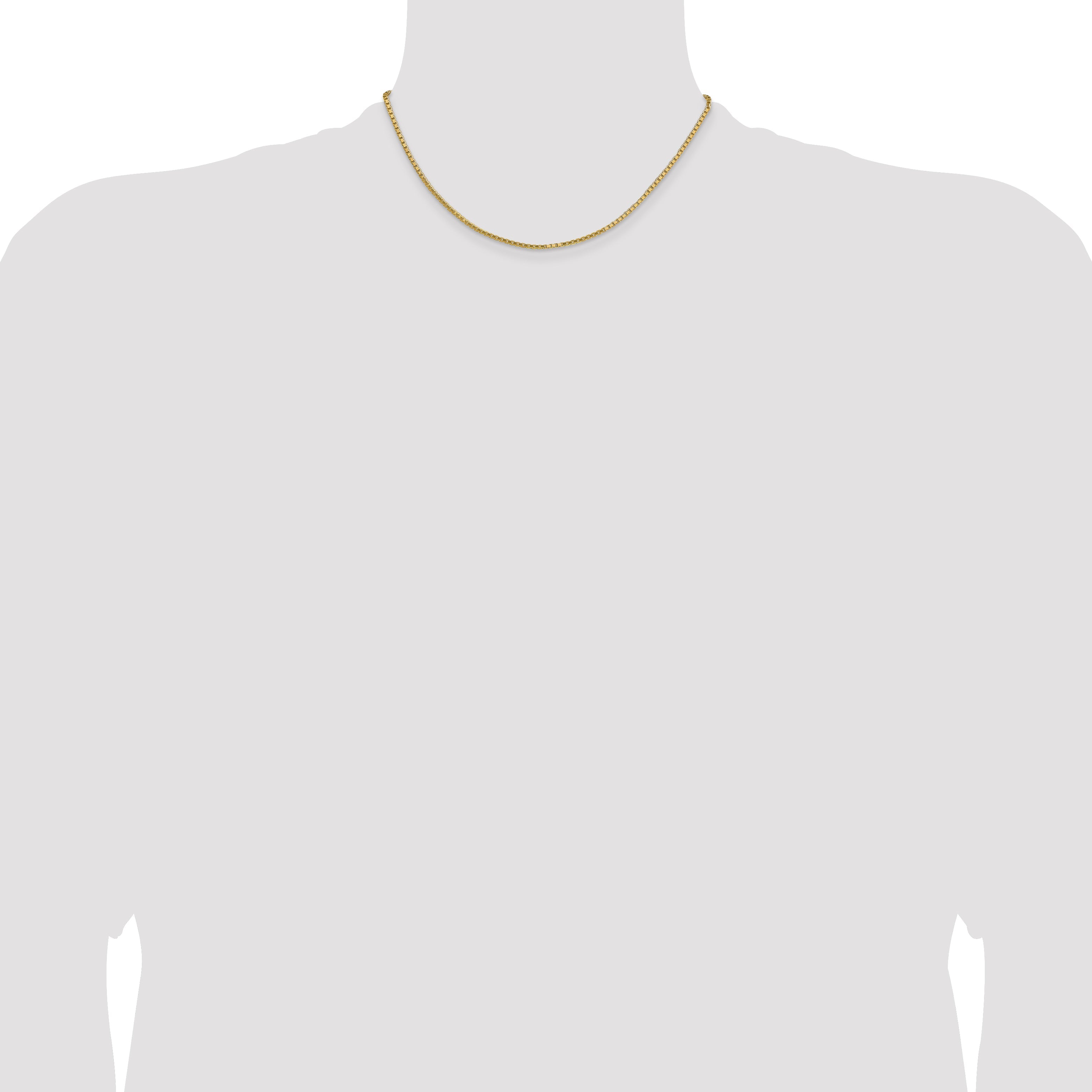 14K Yellow Gold 16 Inch 1.9mm Box With Lobster Clasp Chain Necklace