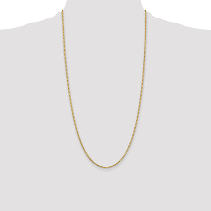 14K Yellow Gold 28 Inch 1.9mm Box With Lobster Clasp Chain Necklace