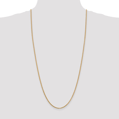 14K Yellow Gold 30 Inch 1.9mm Box With Lobster Clasp Chain Necklace