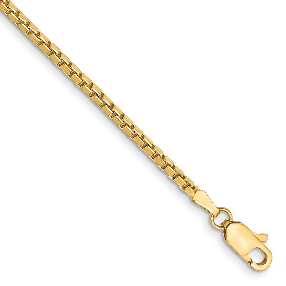 14K Yellow Gold 7 Inch 1.9mm Box With Lobster Clasp Bracelet