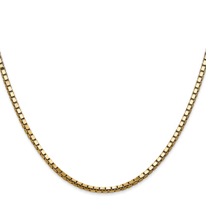 14K Yellow Gold 20 Inch 2.5mm Box With Lobster Clasp Chain Necklace