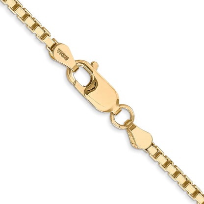14K Yellow Gold 18 Inch 2.5mm Box With Lobster Clasp Chain Necklace