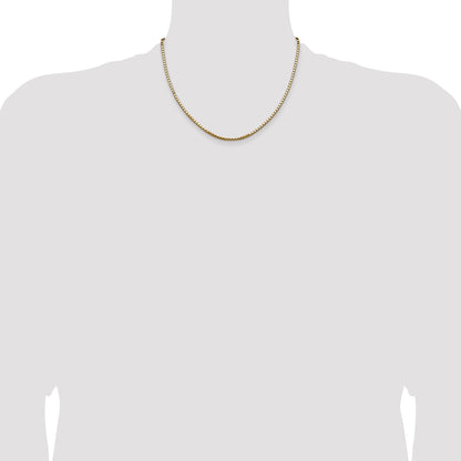 14K Yellow Gold 18 Inch 2.5mm Box With Lobster Clasp Chain Necklace