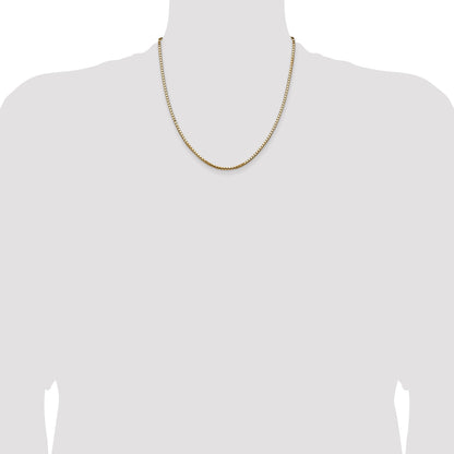 14K Yellow Gold 20 Inch 2.5mm Box With Lobster Clasp Chain Necklace