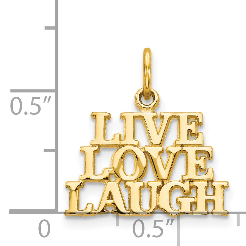 14K Yellow Gold Talking - Live Love Laugh Charm