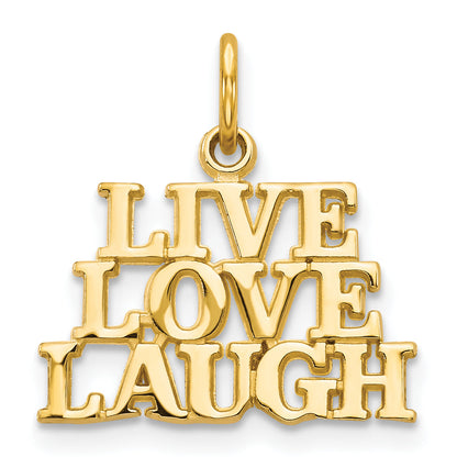 14K Yellow Gold Talking - Live Love Laugh Charm