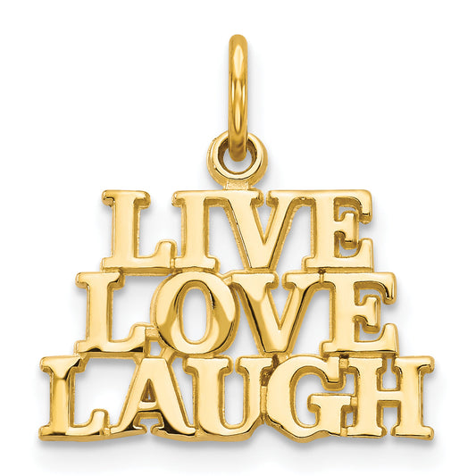 14K Yellow Gold Talking - Live Love Laugh Charm