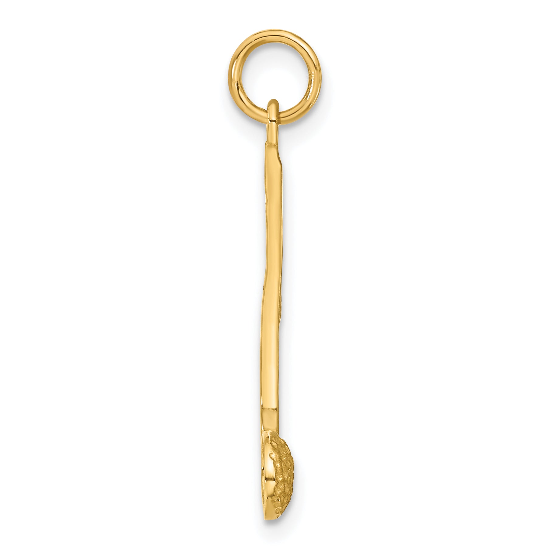 14K Yellow Gold Satin Musical Note Charm