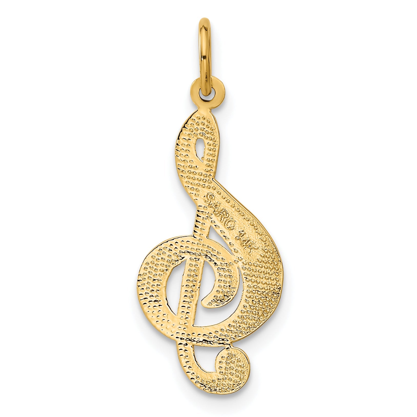 14K Yellow Gold Treble Clef Charm