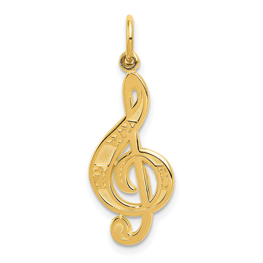 14K Yellow Gold Treble Clef Charm