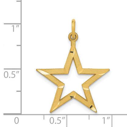 14K Yellow Gold Diamond-Cut Star Charm