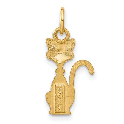 14K Yellow Gold Satin Tom Cat Charm