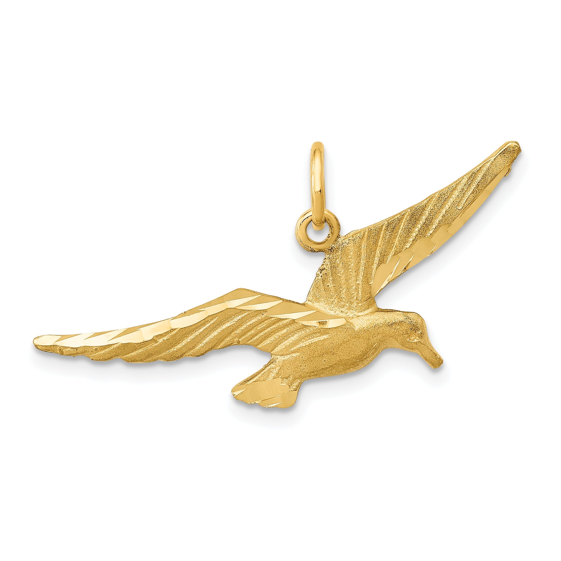 14K Yellow Gold Seagull Charm