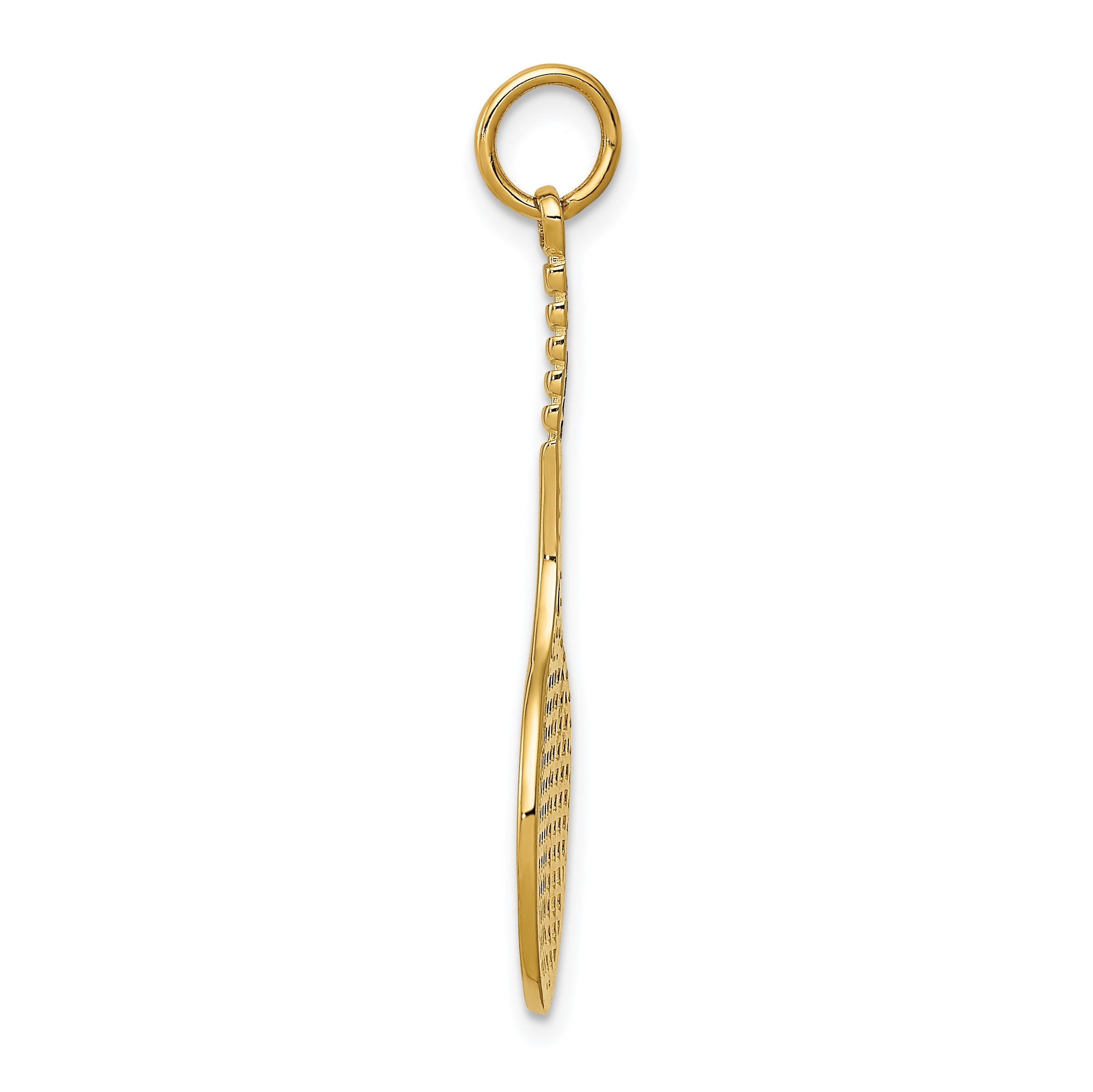14K Yellow Gold Tennis Racquet Charm