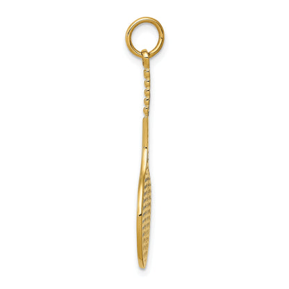 14K Yellow Gold Tennis Racquet Charm