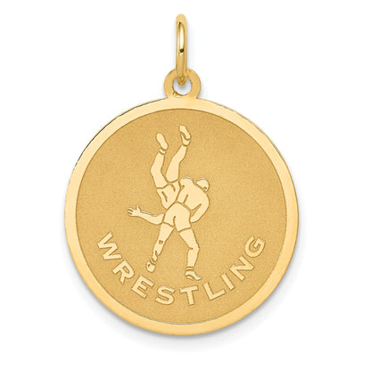 14K Yellow Gold Wrestling Disc Charm