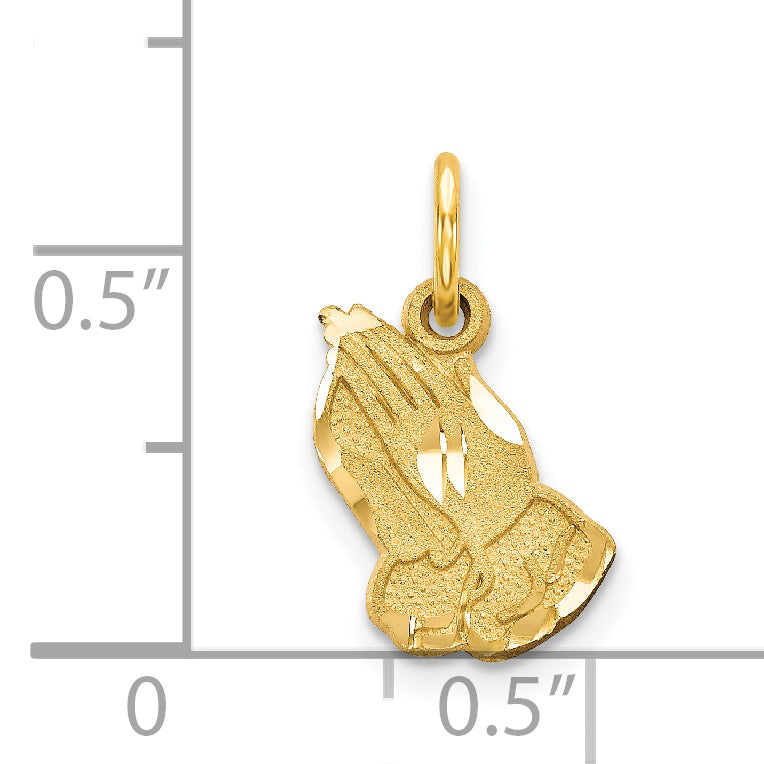 14K Yellow Gold Praying Hands Charm
