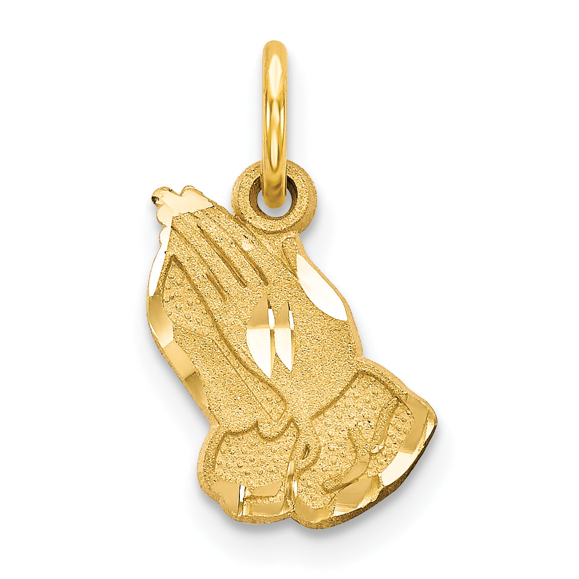 14K Yellow Gold Praying Hands Charm