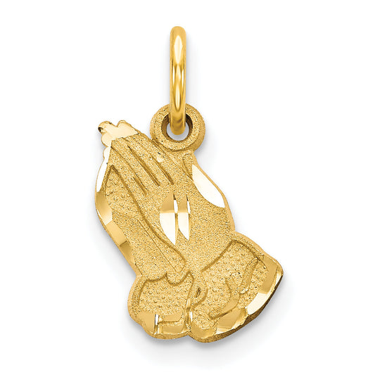 14K Yellow Gold Praying Hands Charm
