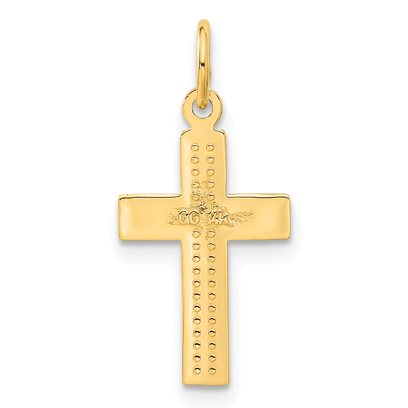 14K Yellow Gold Small Diamond-Cut Cross Pendant