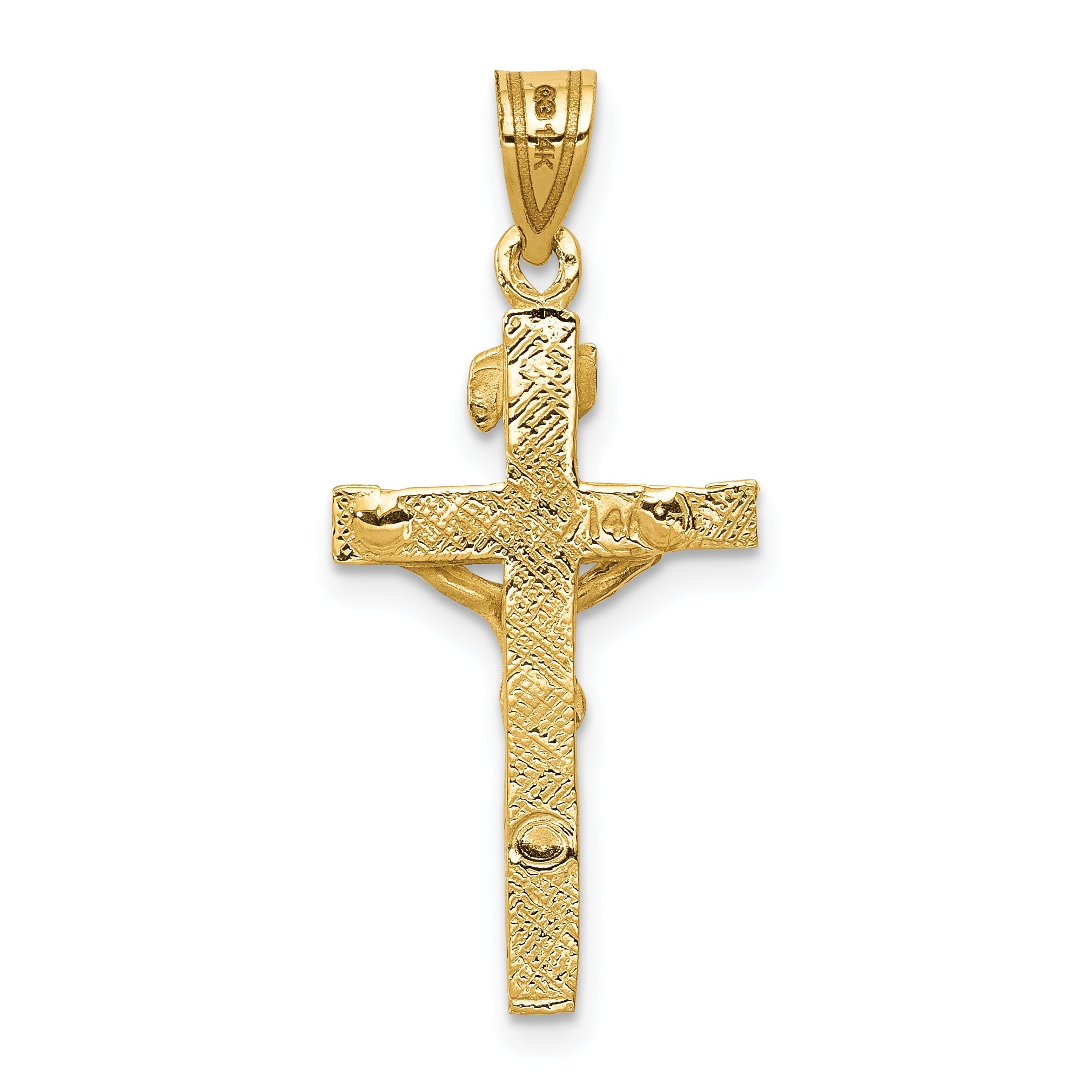 14K Yellow Gold Inri Crucifix Charm