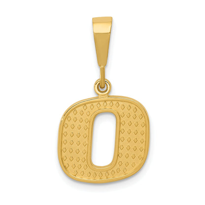 14K Yellow Gold Textured Initial O Charm