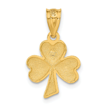 14K Yellow Gold Shamrock Charm