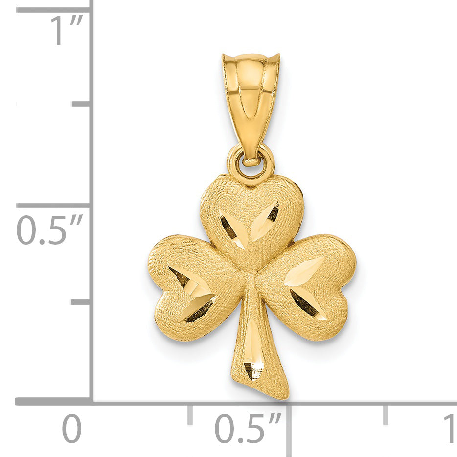 14K Yellow Gold Shamrock Charm