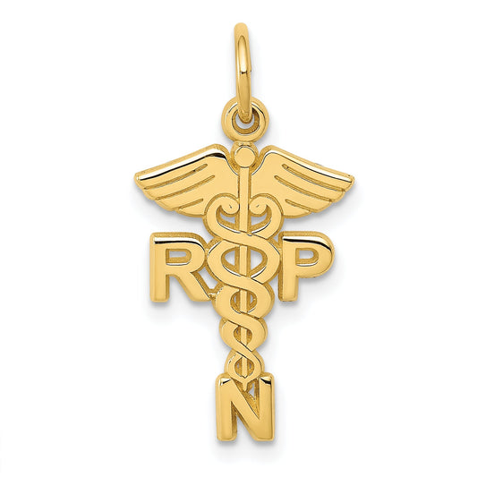 14K Yellow Gold Registered Nurse Practitioner Charm