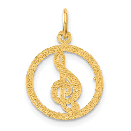14K Yellow Gold Treble Clef Charm