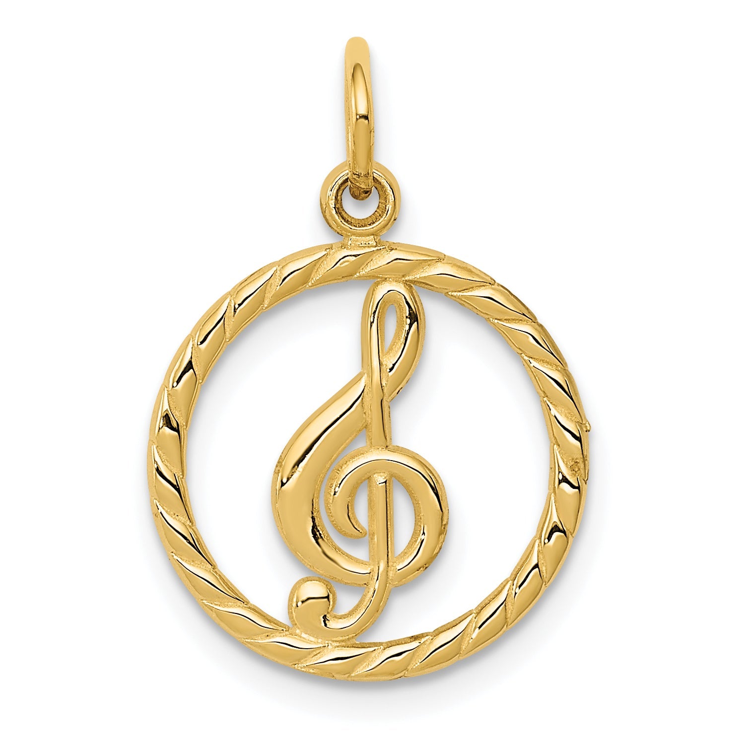14K Yellow Gold Treble Clef Charm