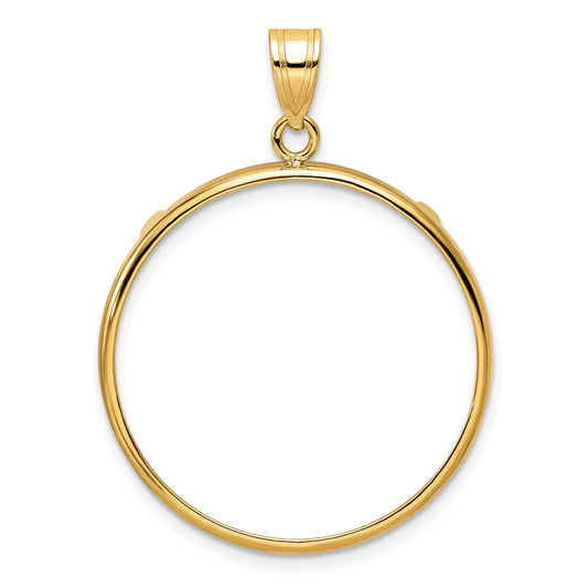 10K Yellow Gold Wideband Distinguished Coin Jewelry Polished 27.0mm Prong Bezel Pendant