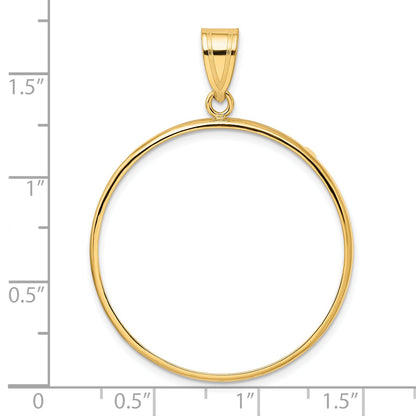 14K Yellow Gold Wideband Distinguished Coin Jewelry Polished 32.0mm Prong Bezel Pendant