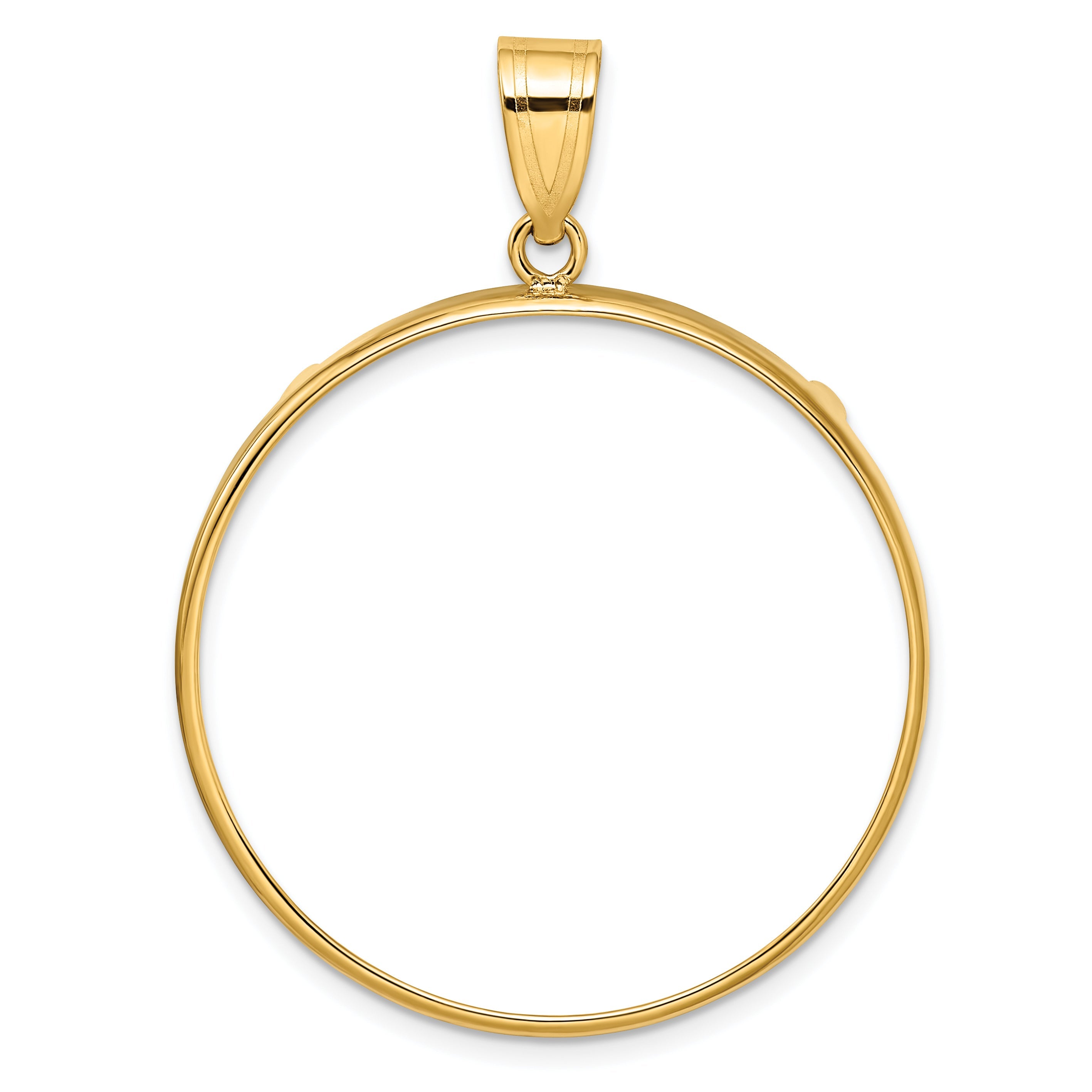 10K Yellow Gold Wideband Distinguished Coin Jewelry Polished 32.7mm Prong Bezel Pendant